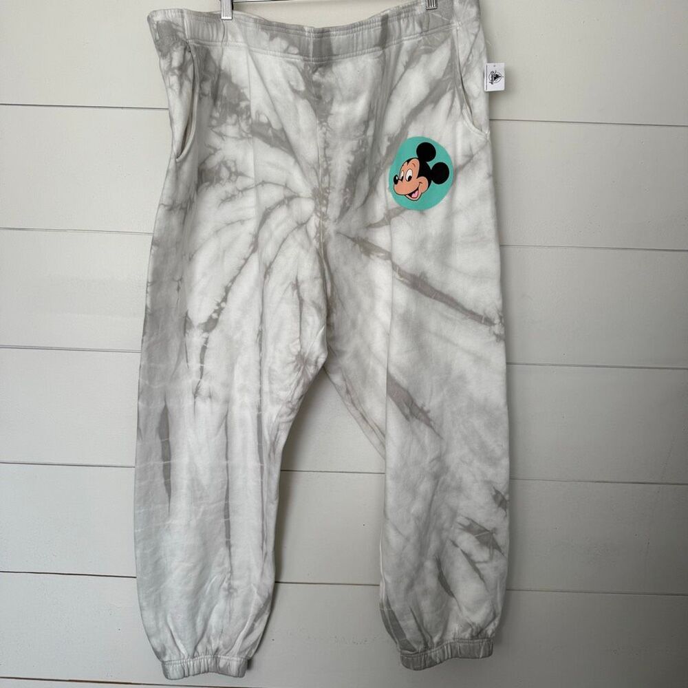 Disney Women’s 3X Grey Tie Dye Sweatpants Joggers New